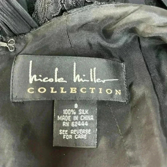 Women’s Silk, Lacey Nicole Miller Black Dress Size  8 - Picture 5 of 16